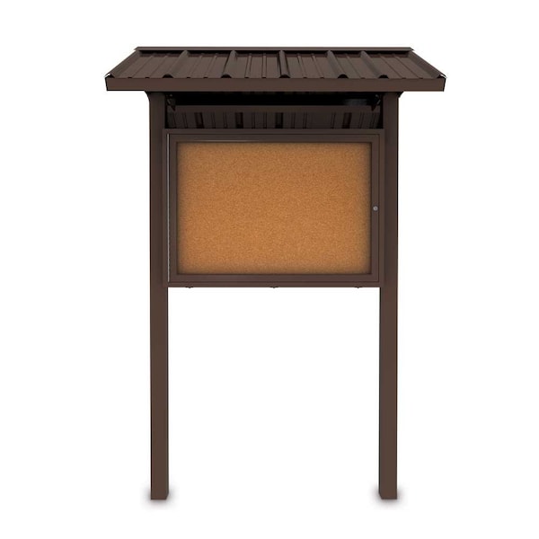 Corkboard, Fabric, Brnz/Buff, 3 Door, 96x48"